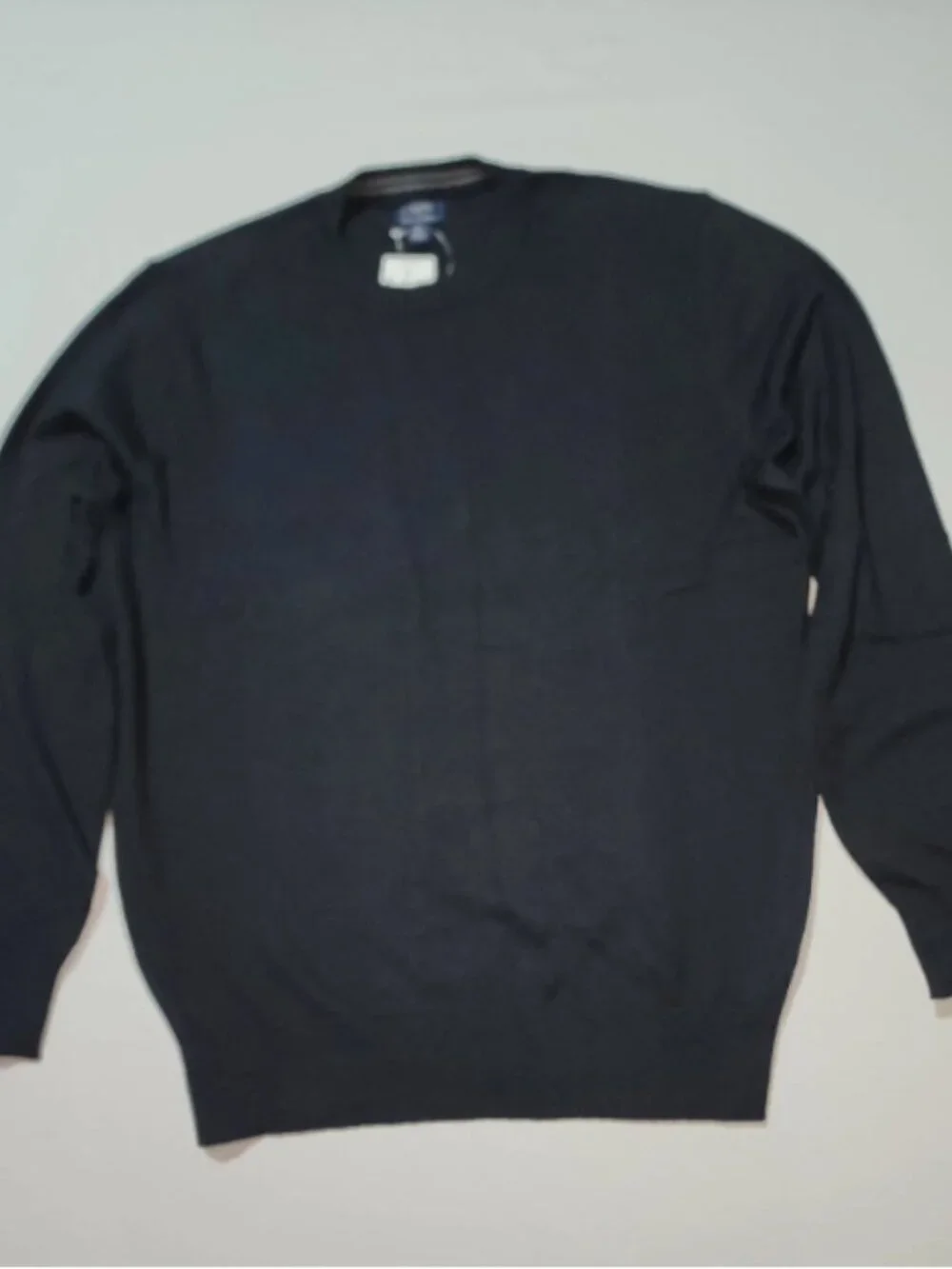 J. Crew Men's Soft Cotton-Blend With Cashmere Crewneck Pullover- Black Medium